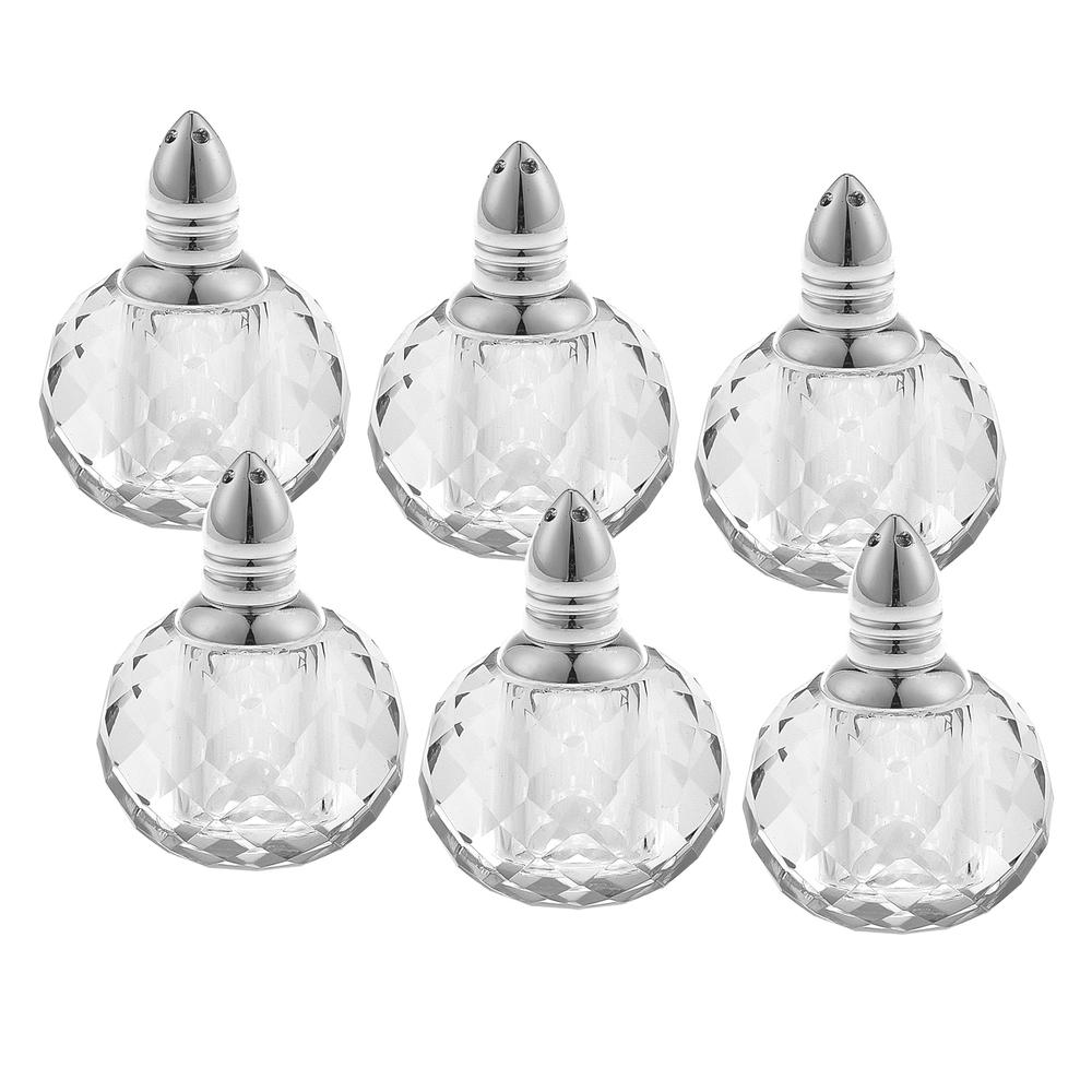 Individual Silver Crystal Zendra Design Salt and Peppers  Gift Boxed 6 Pc Set - 375762. Picture 1