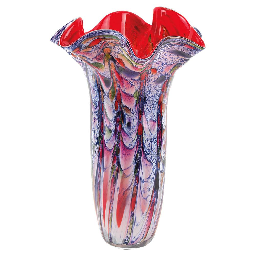 17" MultiColor Glass Art Napkin Vase - 375774. Picture 1