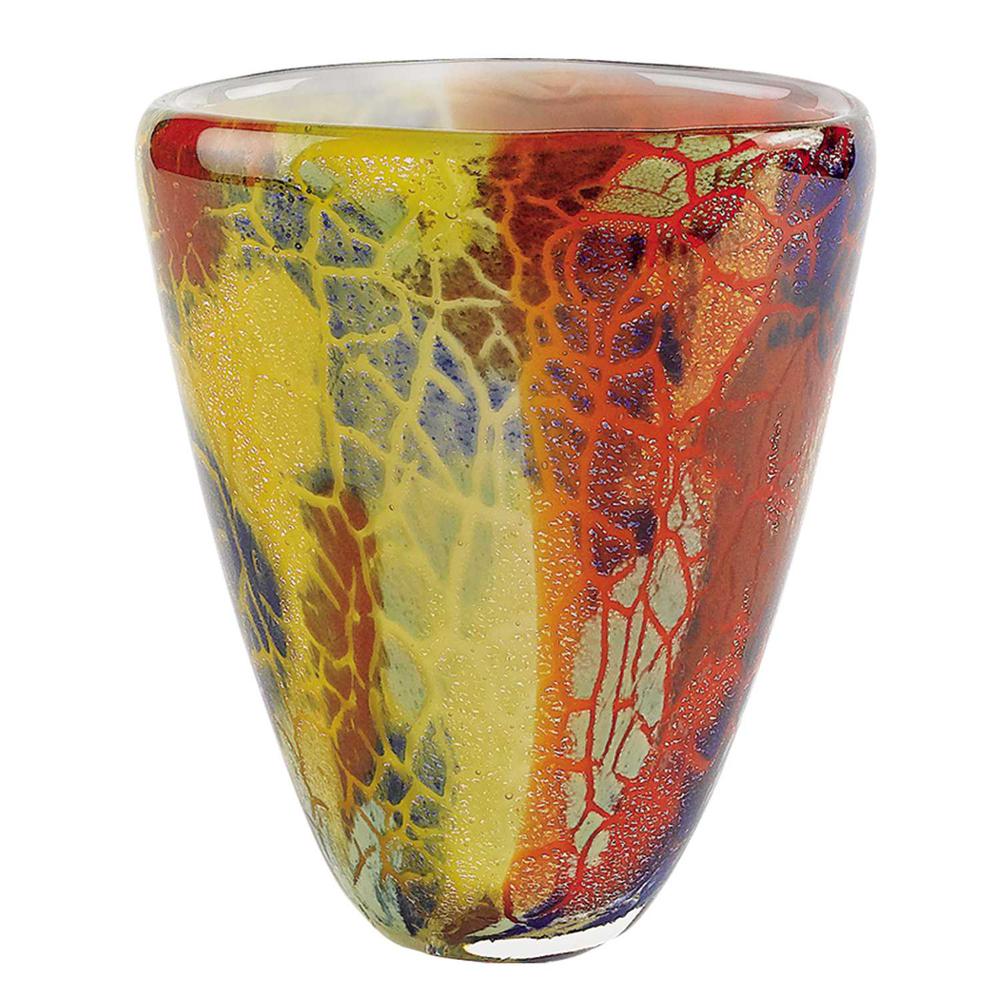 8" MultiColor Art Glass Oval Vase - 375778. Picture 1