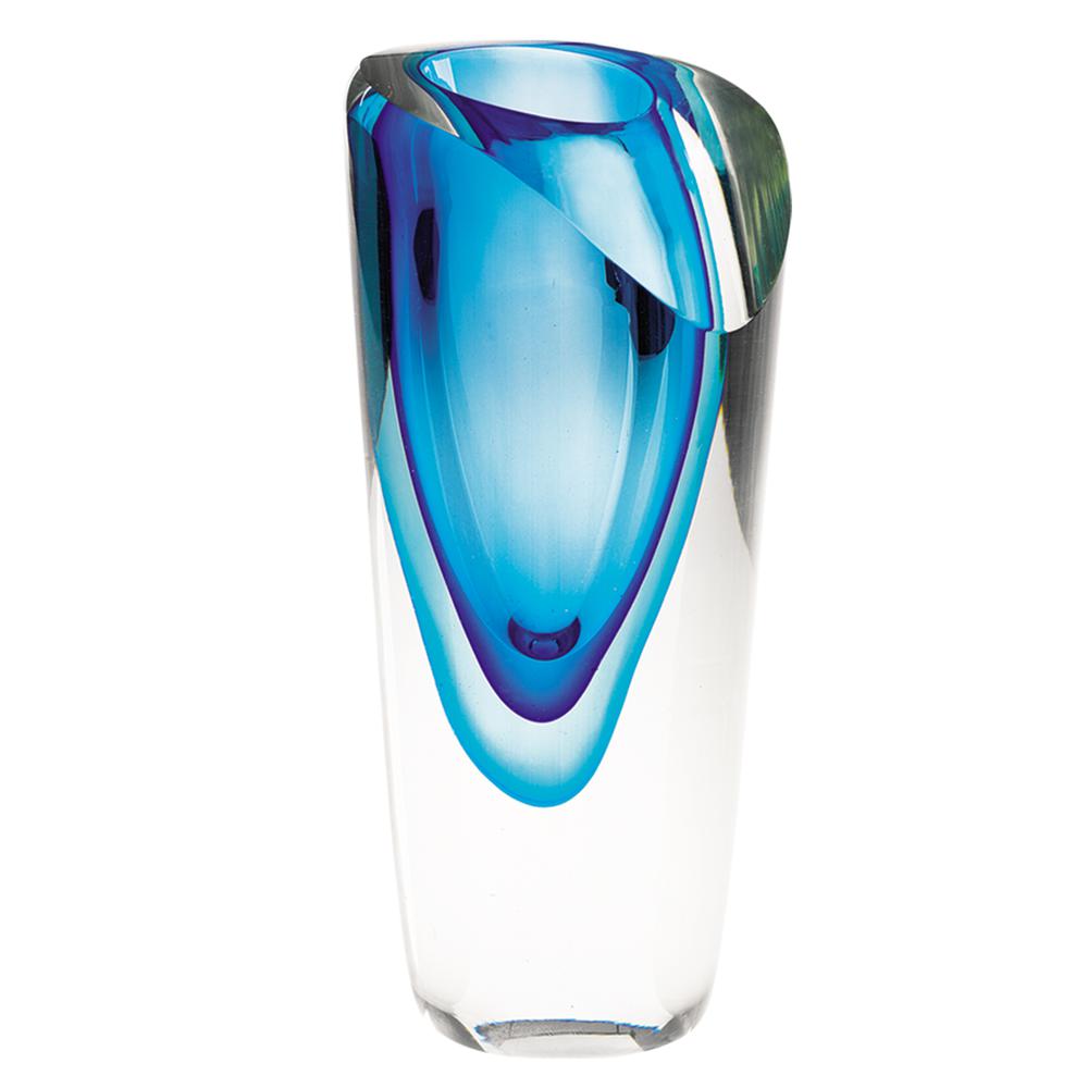 9" Blue Art Glass Vase - 375781. Picture 1