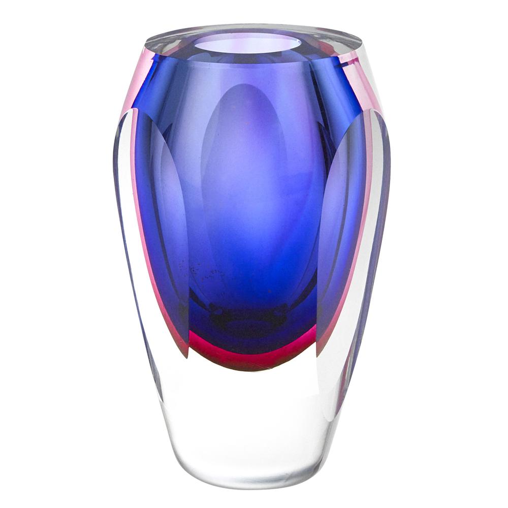 6" Mouth Blown Purple Art Glass Vase - 375785. Picture 1