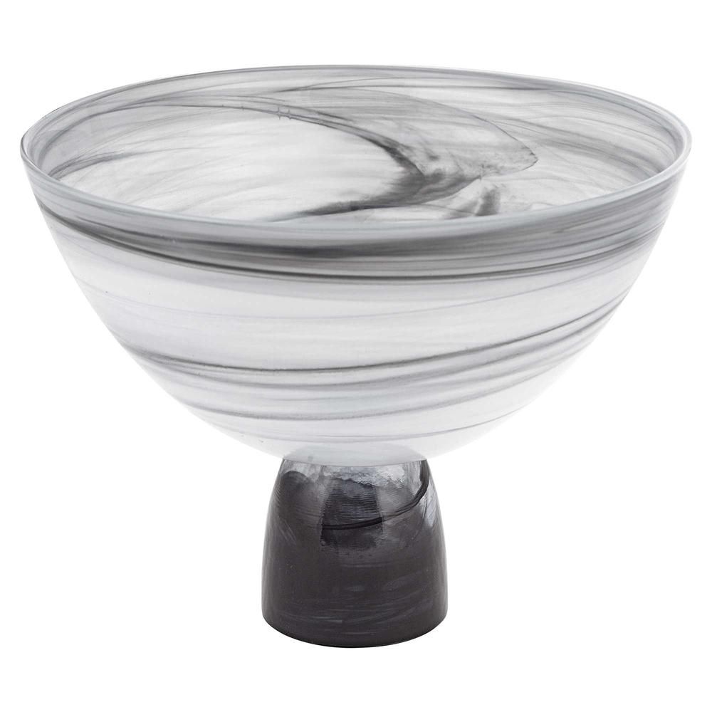 10" Mouth Blown Polish Glass Footed Centerpiece Bowl - 375873. Picture 1