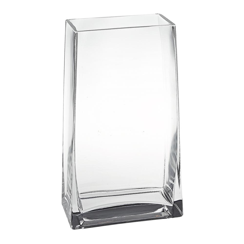 7" Clear Glass Rectangle Handmade Vase - 375878. Picture 1