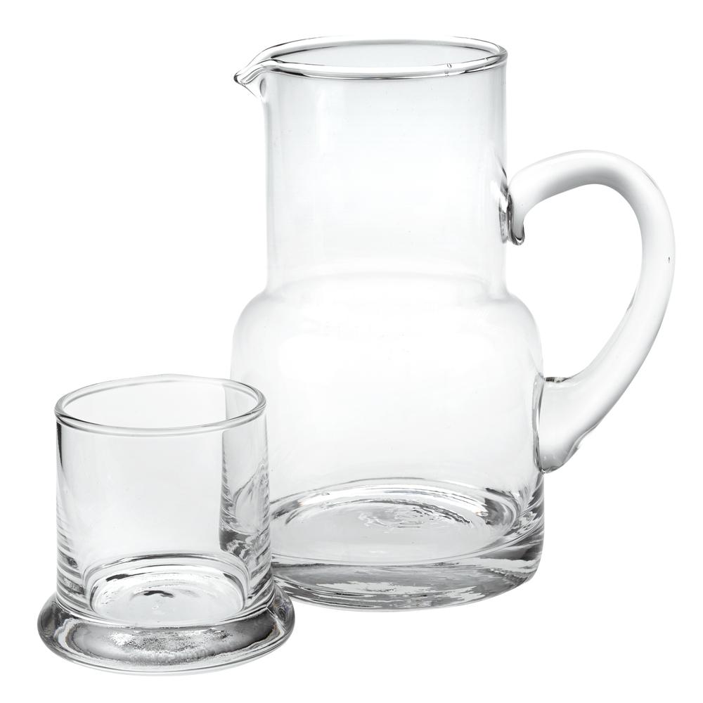 4" X 6" X 7" Clear Glass 2 Pc Glass Bedside or Desktop Carafe Set  10 oz - 375883. Picture 1