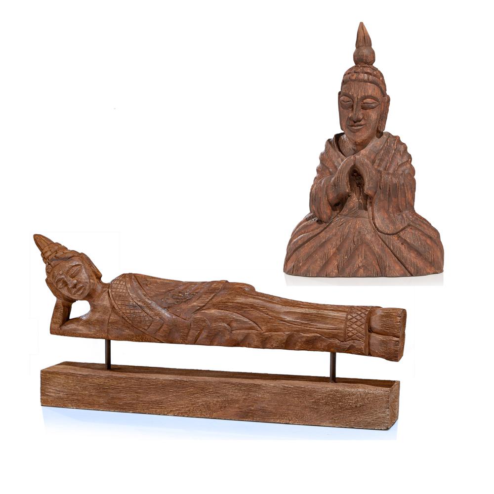 Wooden Seated Buddha Sculpture - 375924. Picture 2