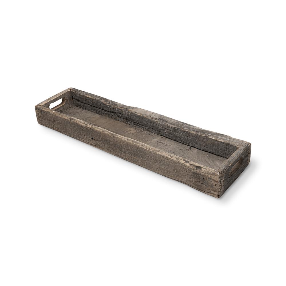 Meduim Natural Brown Reclaimed Wood With Grains And Knots Highlight Tray - 376045. Picture 1