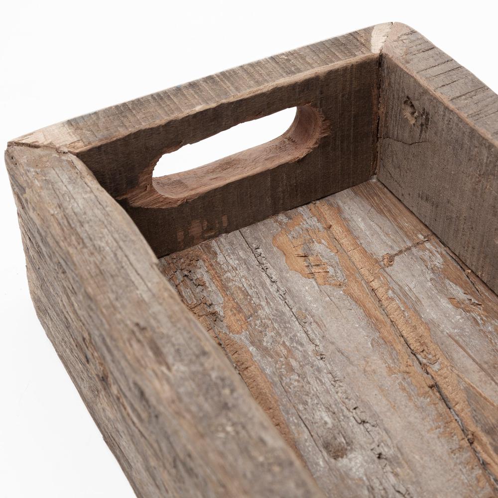 Meduim Natural Brown Reclaimed Wood With Grains And Knots Highlight Tray - 376045. Picture 5