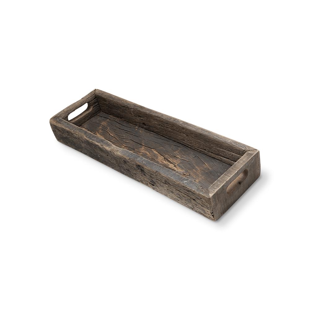 Small Natural Brown Reclaimed Wood With Grains And Knots Highlight Tray - 376047. Picture 1