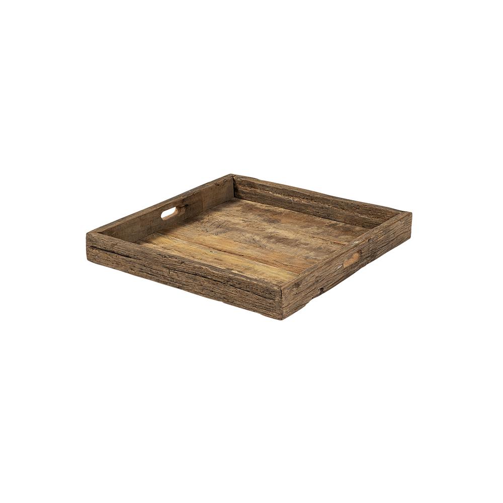 Natural Brown Reclaimed Wood Tray - 376050. Picture 1