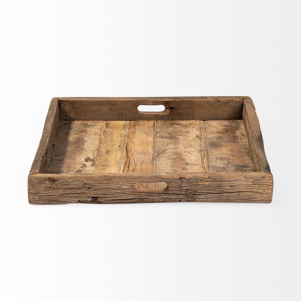 Natural Brown Reclaimed Wood Tray - 376050. Picture 2