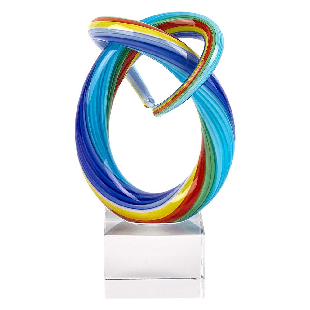 6" MultiColor Art Glass Rainbow Centerpiece - 376085. Picture 1