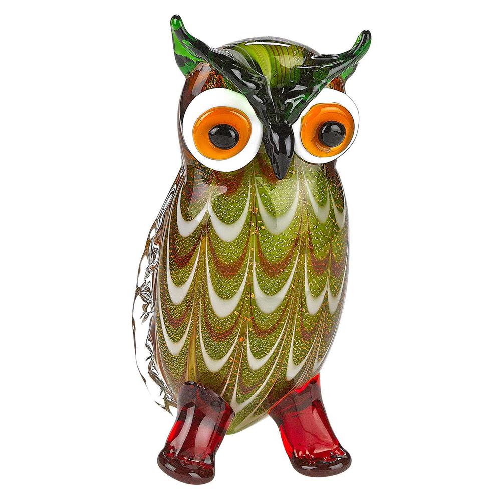 8" Mouth Blown Owl Art Glass - 376119. Picture 1