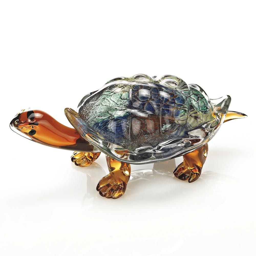 6" Mouth Blown Turtle Art Glass - 376123. Picture 1