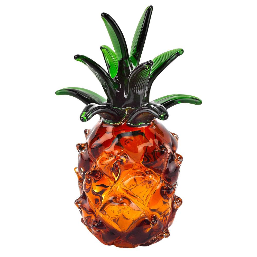 10" Mouth Blown Pineapple Art Glass - 376132. Picture 1