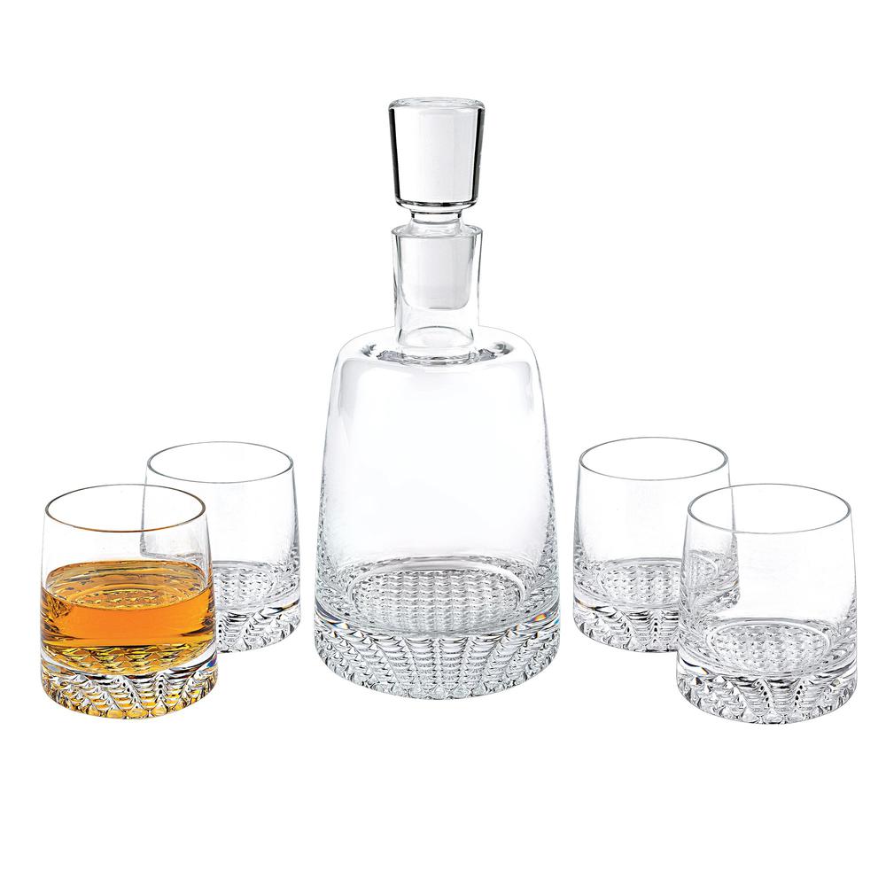 Mouth Blown European Crystal 5 Pc Whiskey Set - 376142. Picture 1