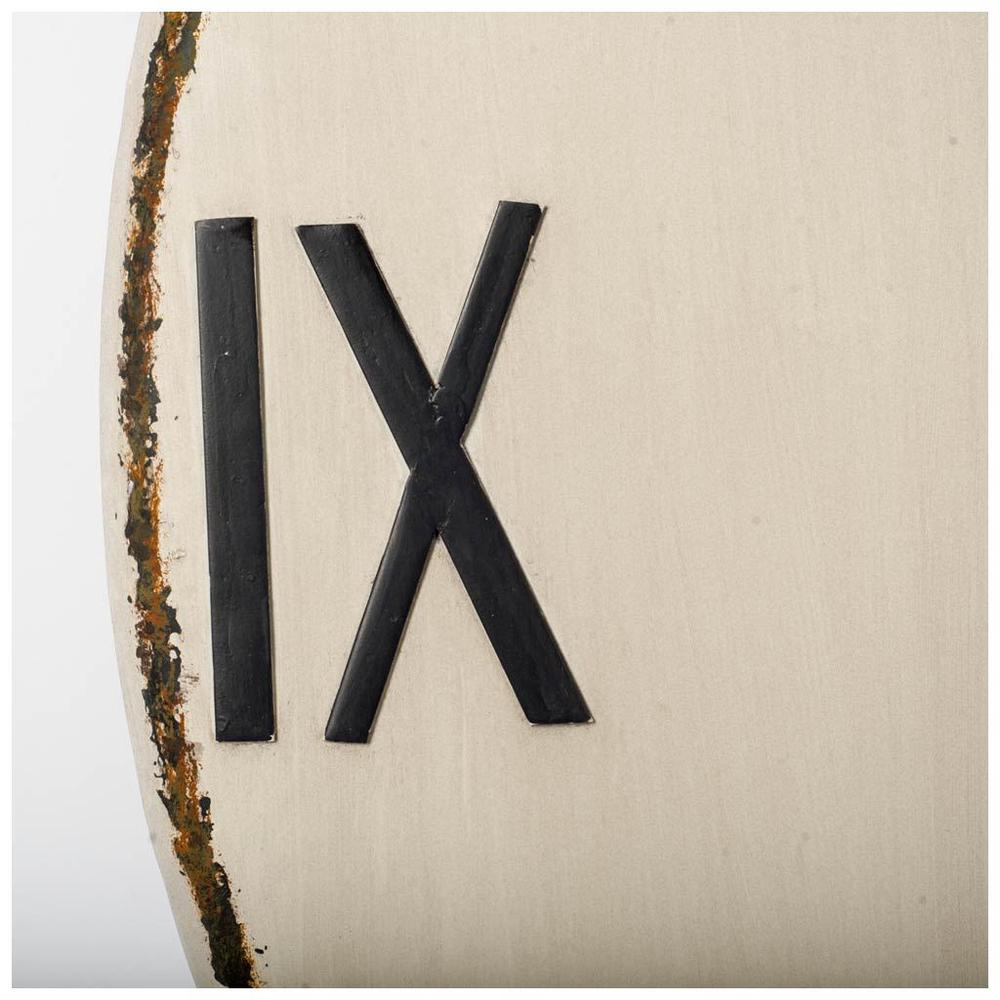 38.5" Round Oversize Lakeside Wall Clock w/ Faux Rusted Edge and Large Roman Numeral - 376217. Picture 3