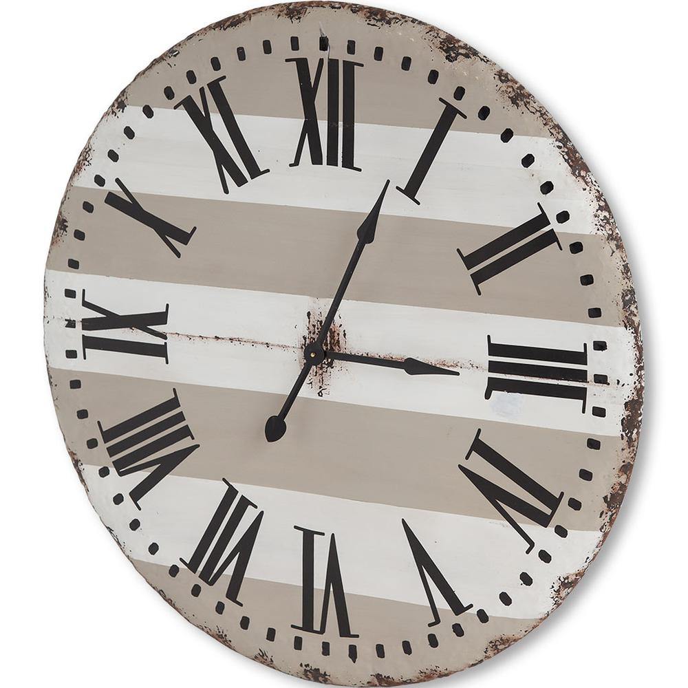 41.5"Oversize Round Farmhouse Wall Clock w/ Faux Rusted Edging - 376230. Picture 1