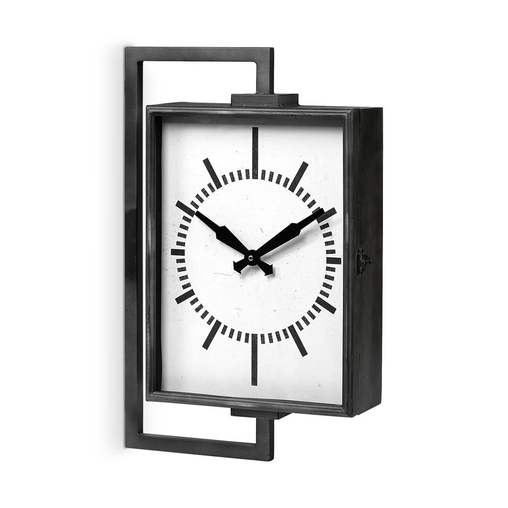 Rectangular Large Black Industrial style Wall Clock - 376249. Picture 2