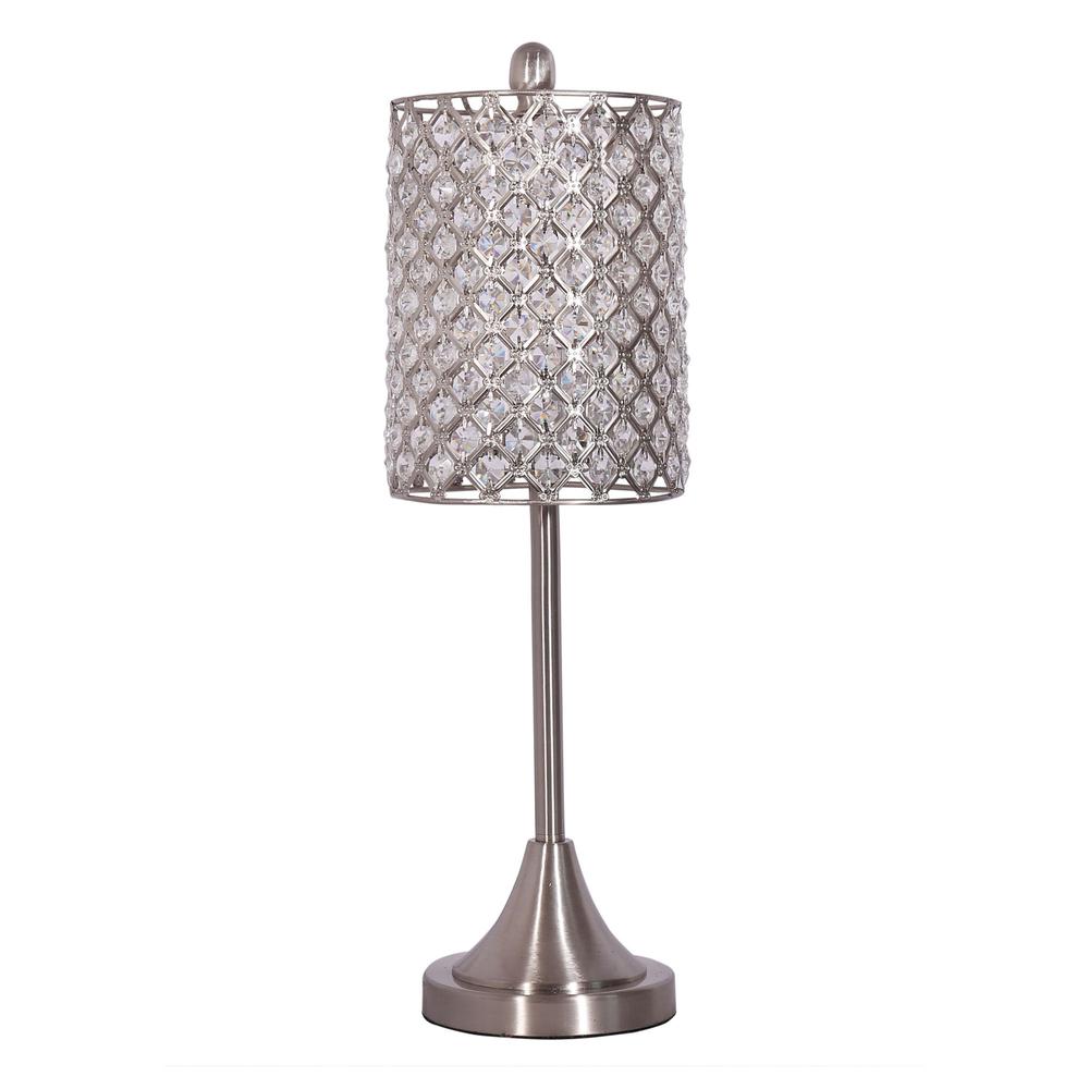 Set of 2 Metal Table Lamps with Crystal Bead Shade - 376261. Picture 1