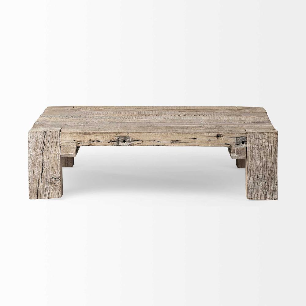 Square Reclaimed Solid Wood Coffee Table. Picture 2
