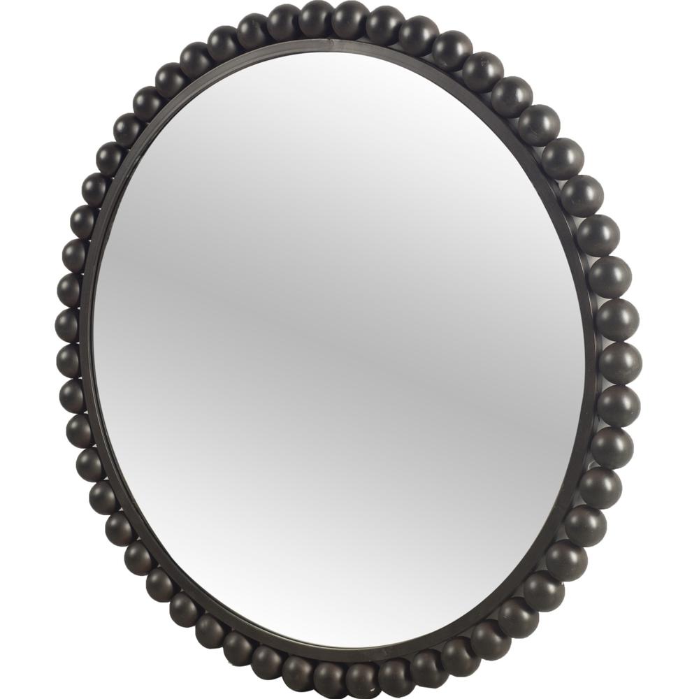 43" Round Black Metal Ball Frame Wall Mirror - 376380. Picture 1