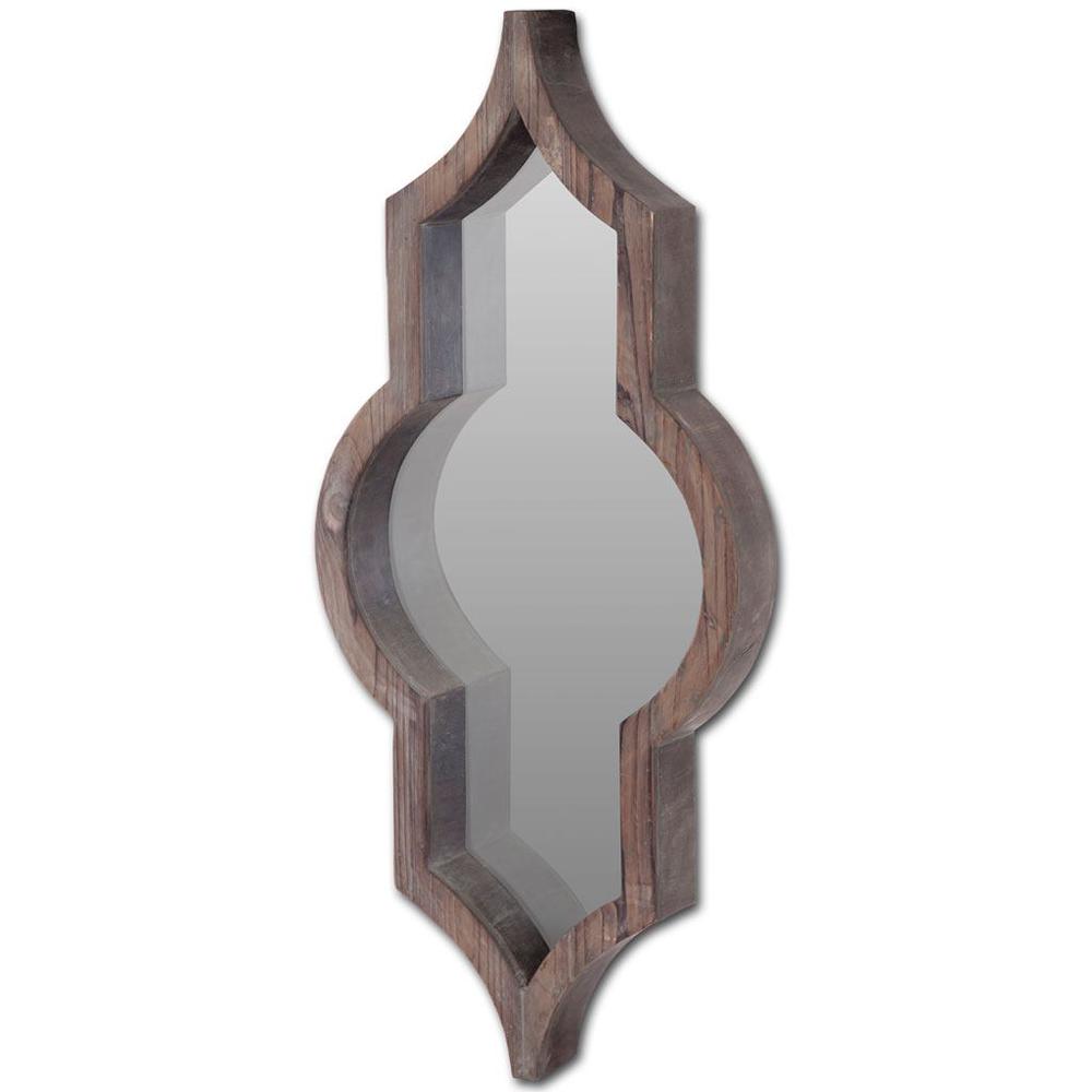 Brown Wood Frame Wall Mirror - 376390. Picture 1