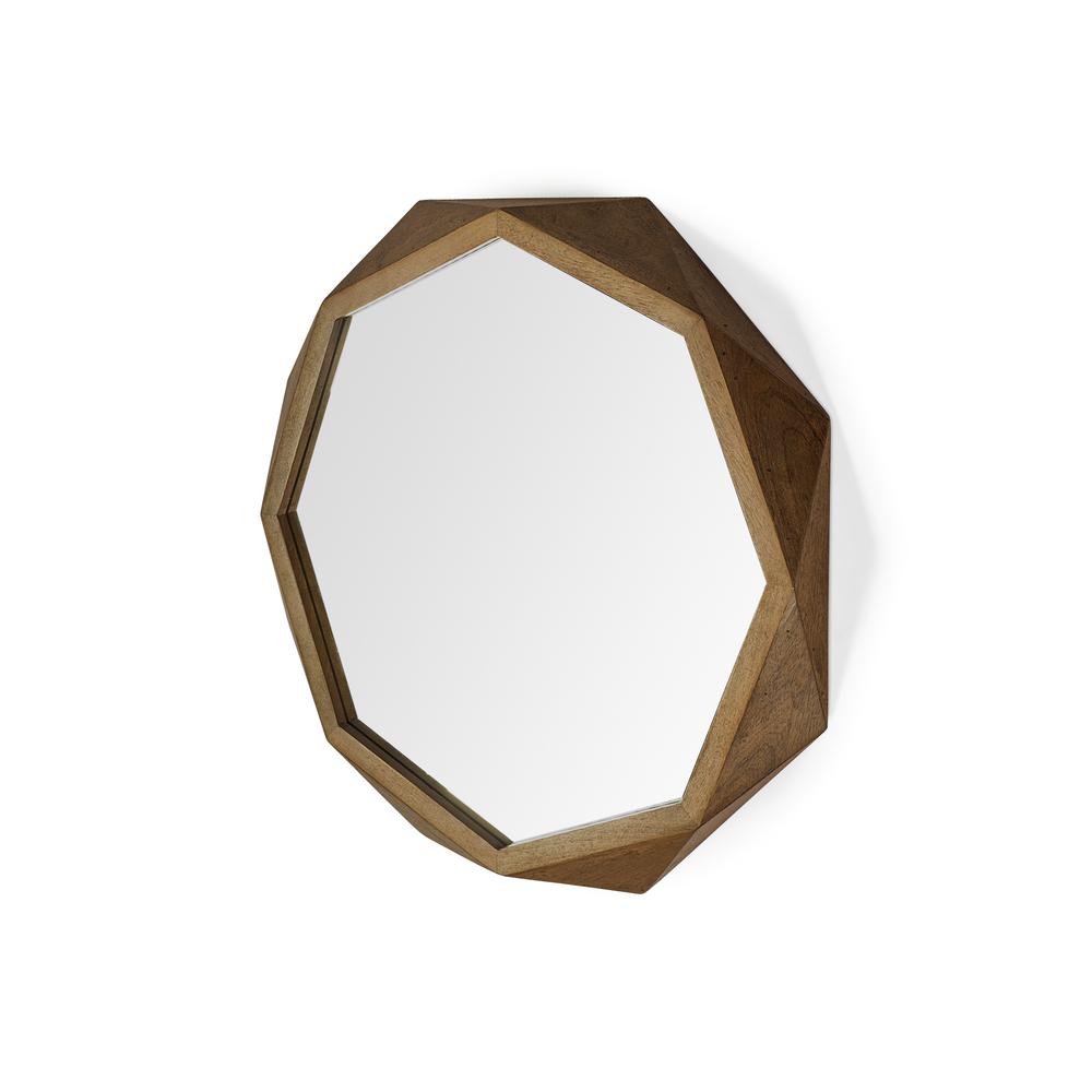 32" Octagon Wooden Frame Wall Mirror - 376397. Picture 1