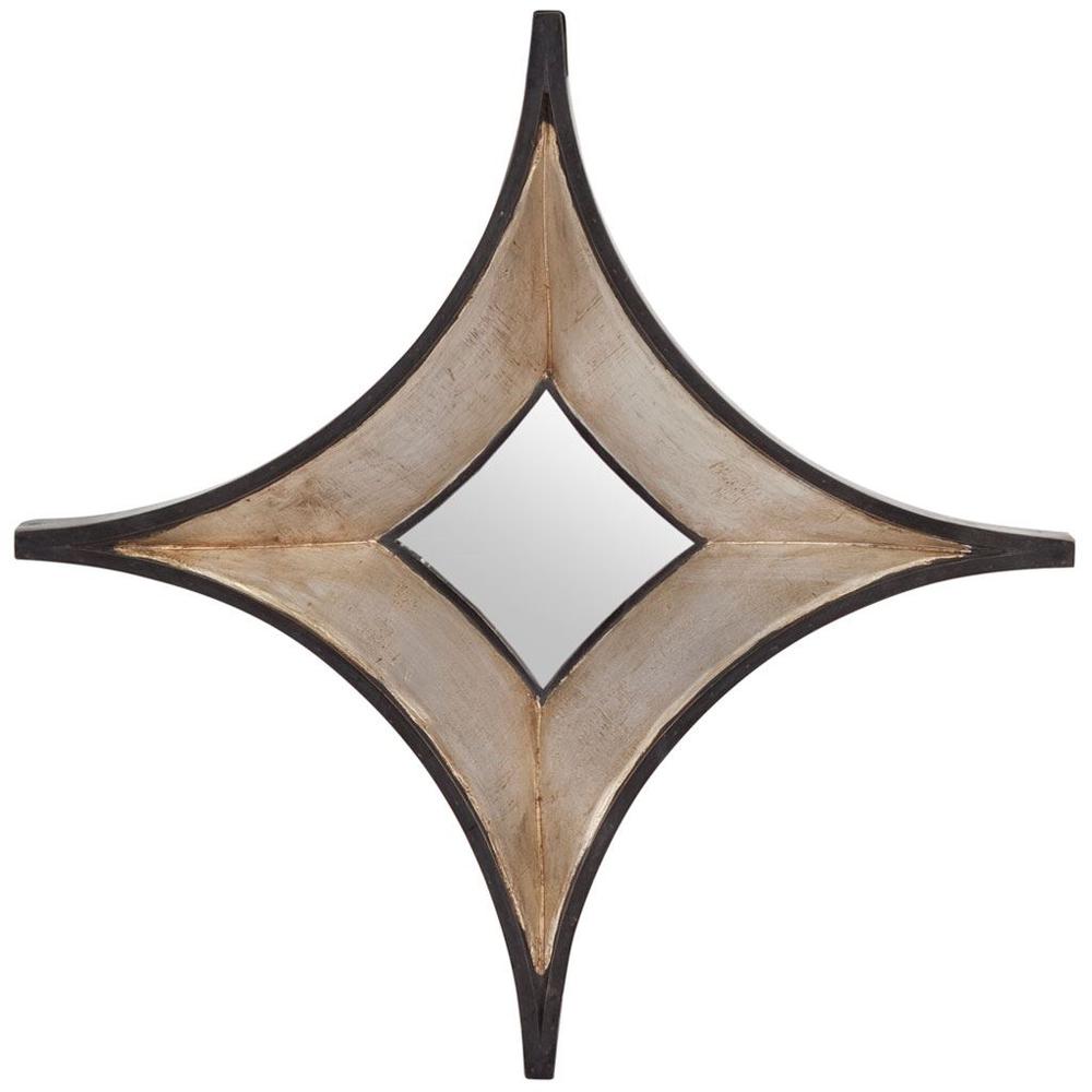 Star Champagne Wood Frame Wall Mirror - 376402. Picture 2