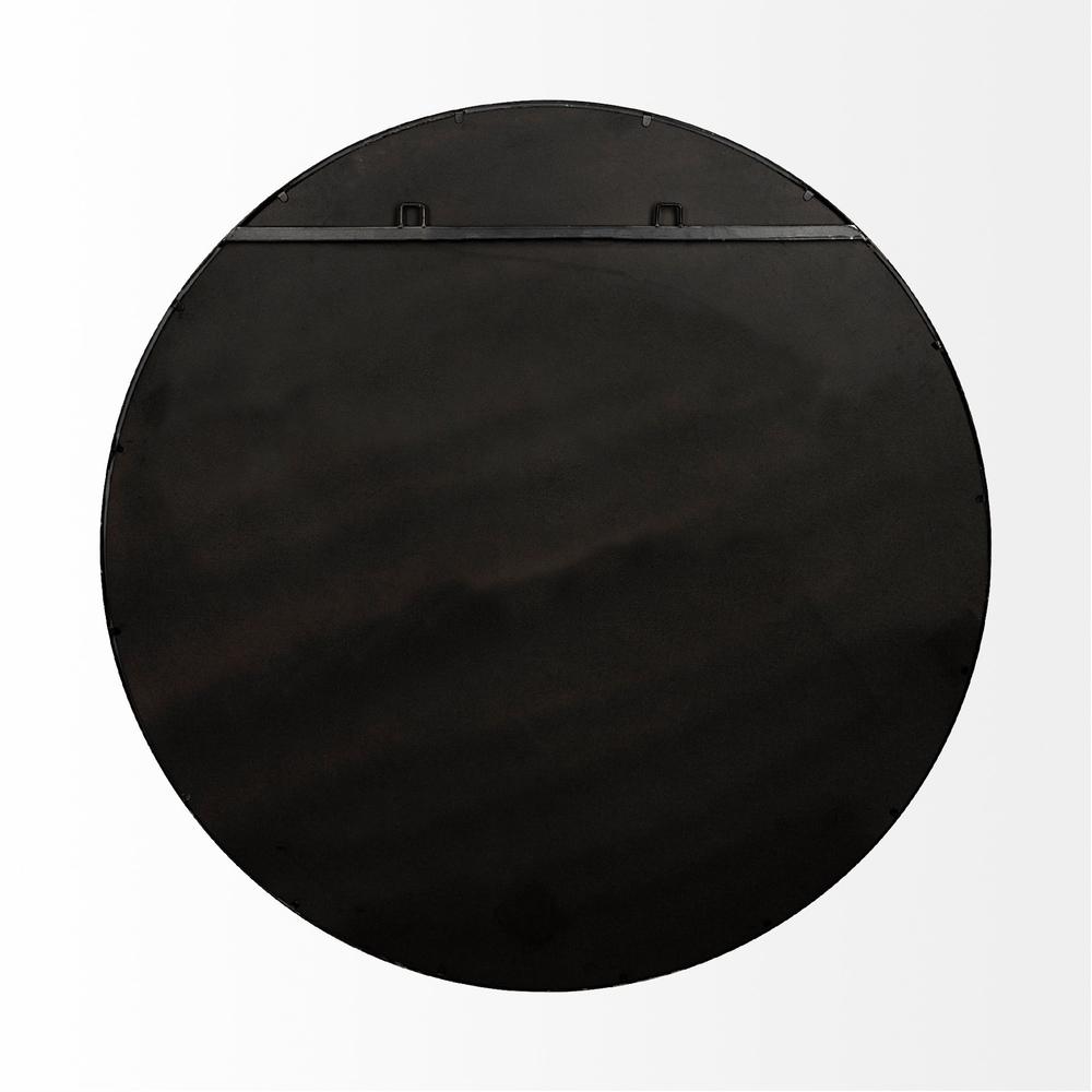 47" Round Black Metal Frame Wall Mirror - 376409. Picture 4