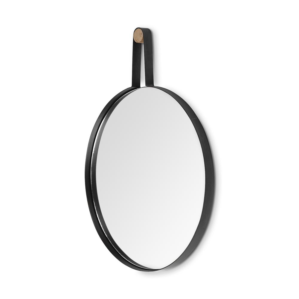 Oval Black Metal Frame Wall Mirror - 376414. Picture 1