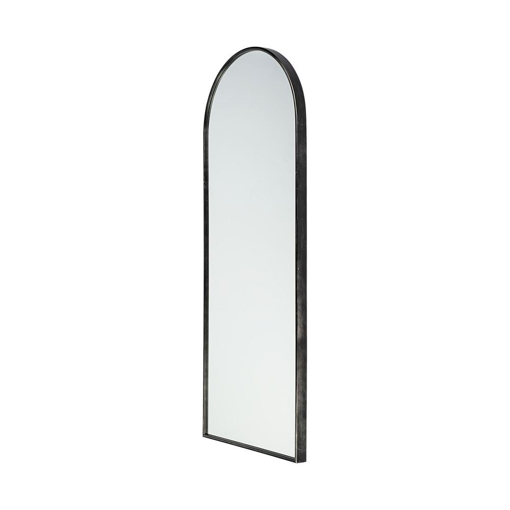 Arch Black Metal Frame Wall Mirror - 376415. Picture 1