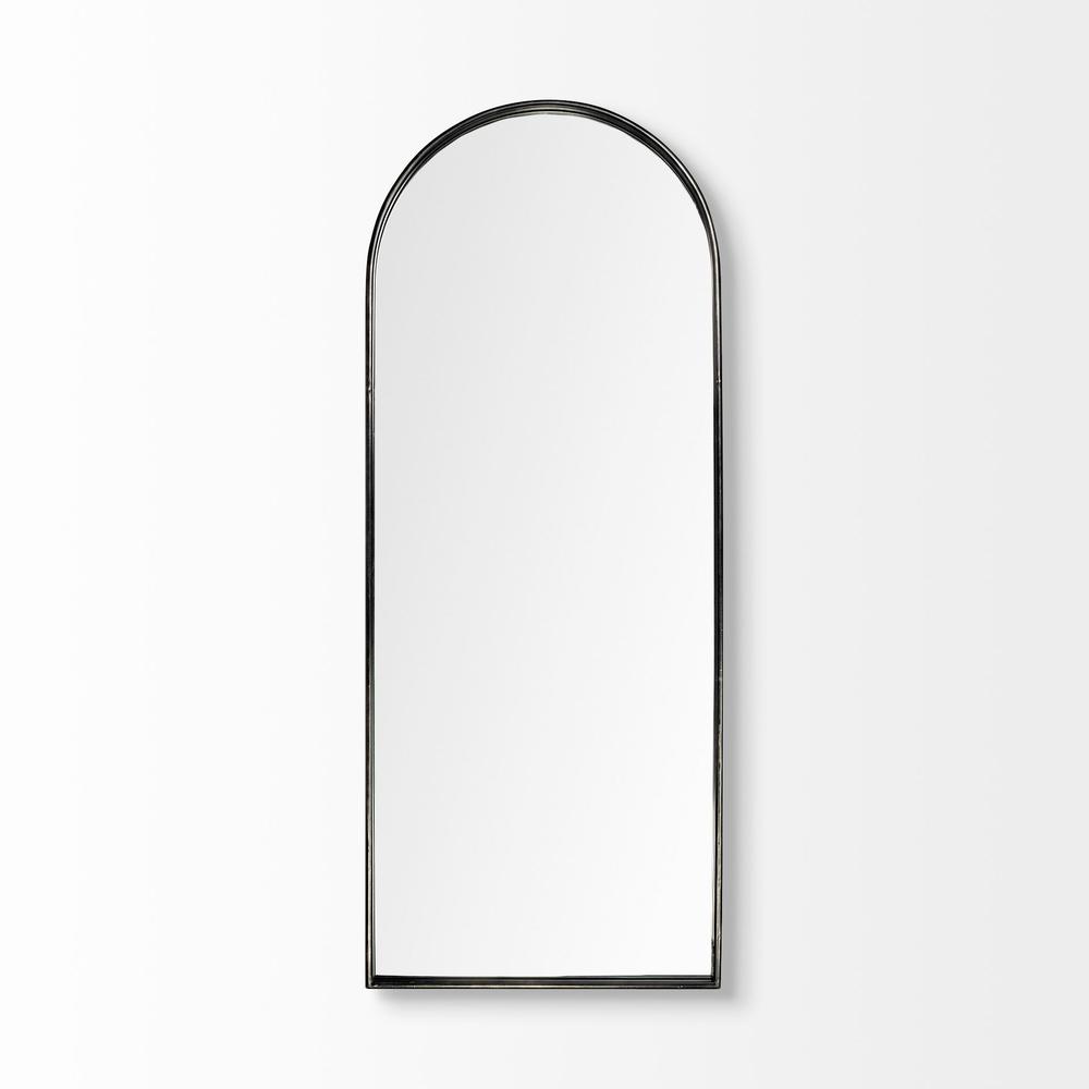 Arch Black Metal Frame Wall Mirror - 376415. Picture 2