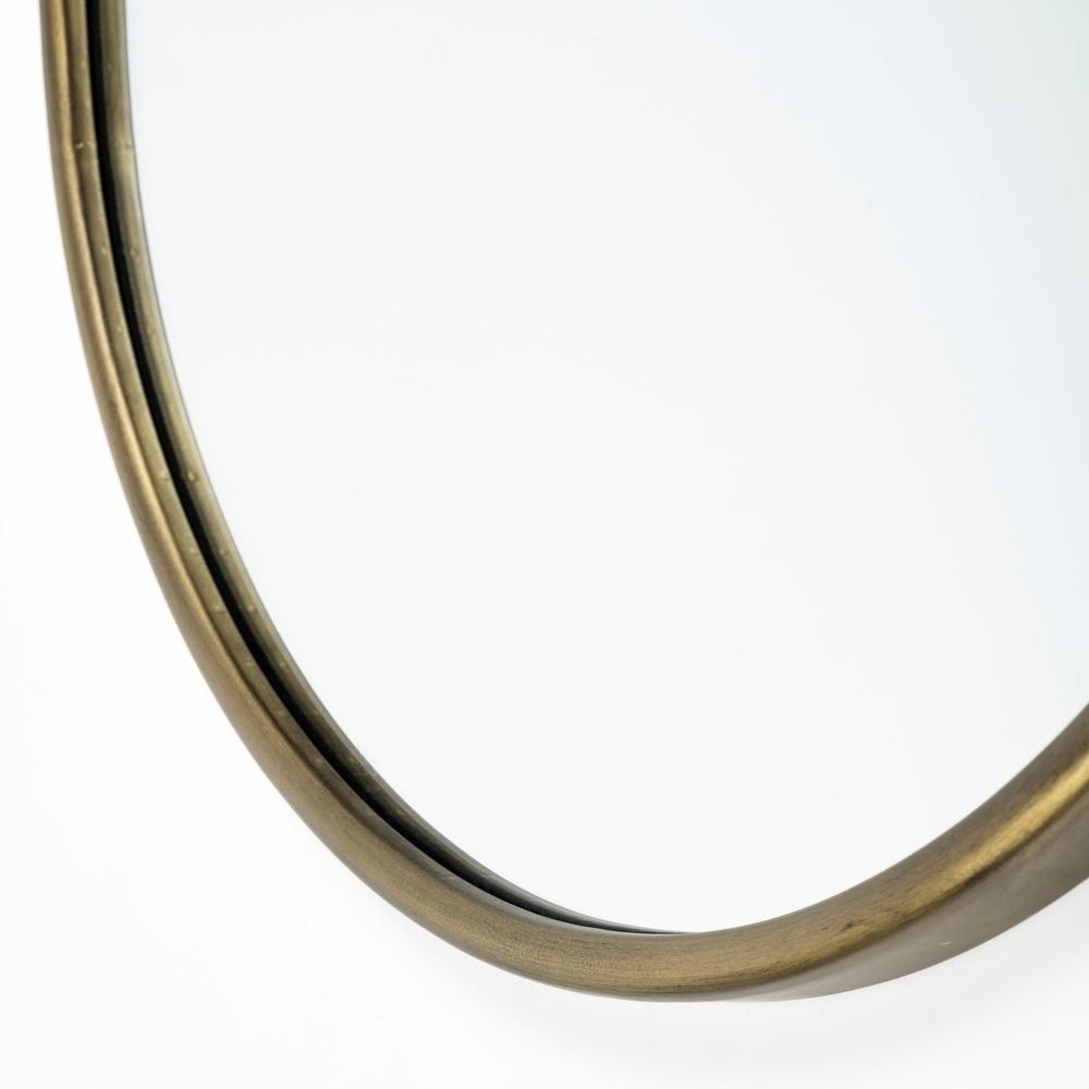 Oval Gold Metal Frame Wall Mirror - 376434. Picture 4