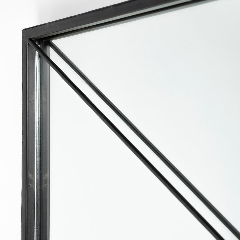 Rectangular Black Metal Frame Wall Mirror - 376438. Picture 3