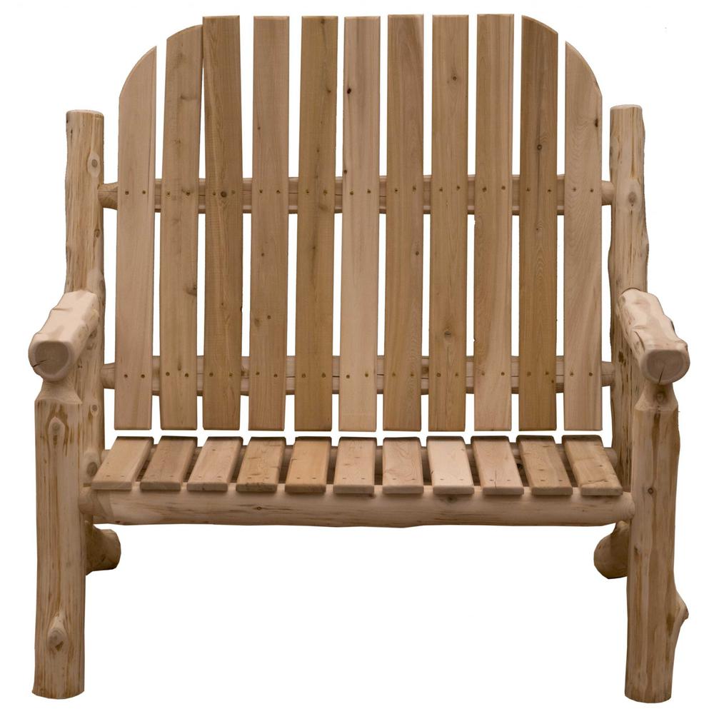 Rustic and Natural Cedar Two - Person Adirondack Chair - 376471. Picture 2