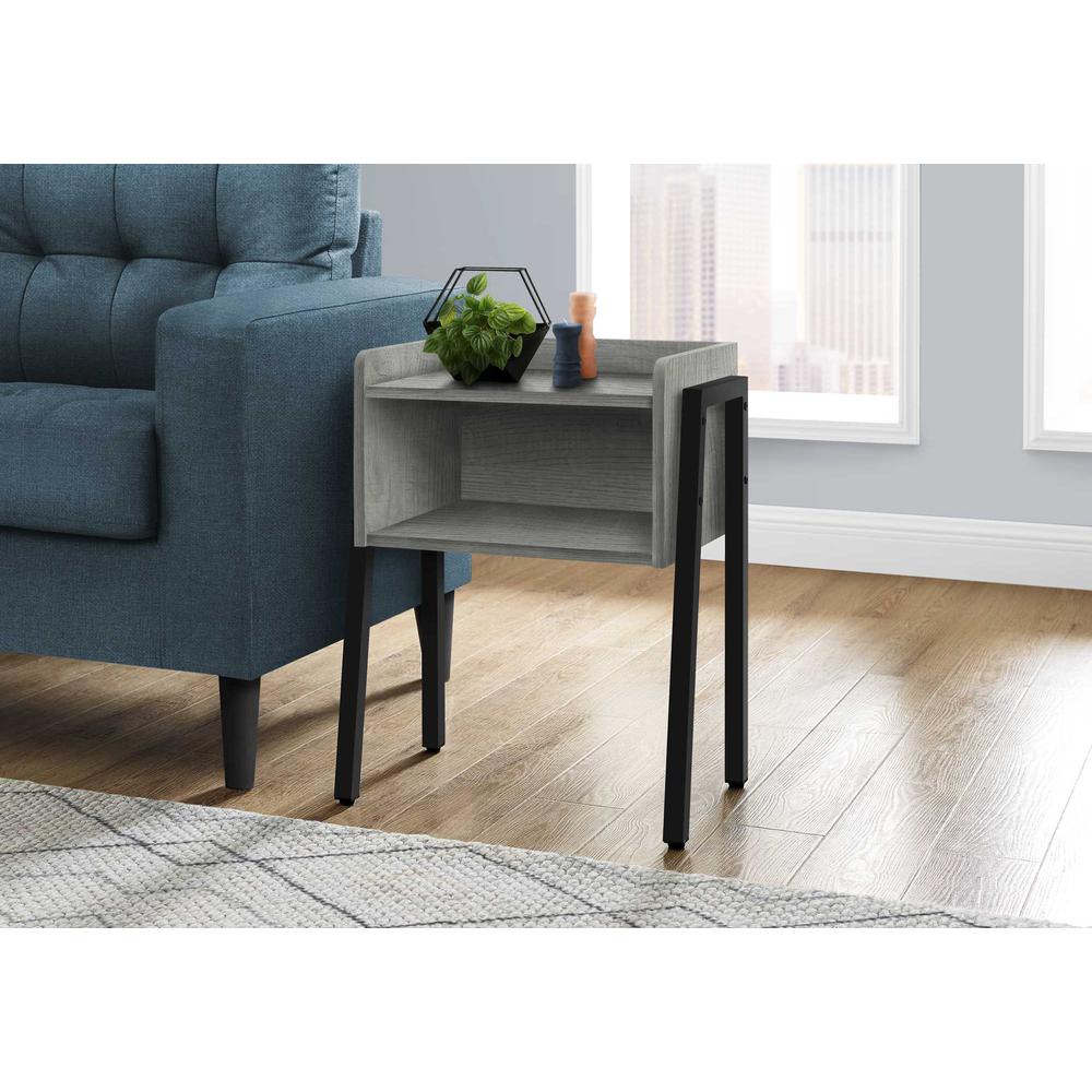 23" Rectangular Grey and Black Metal Accent Table - 376517. Picture 3