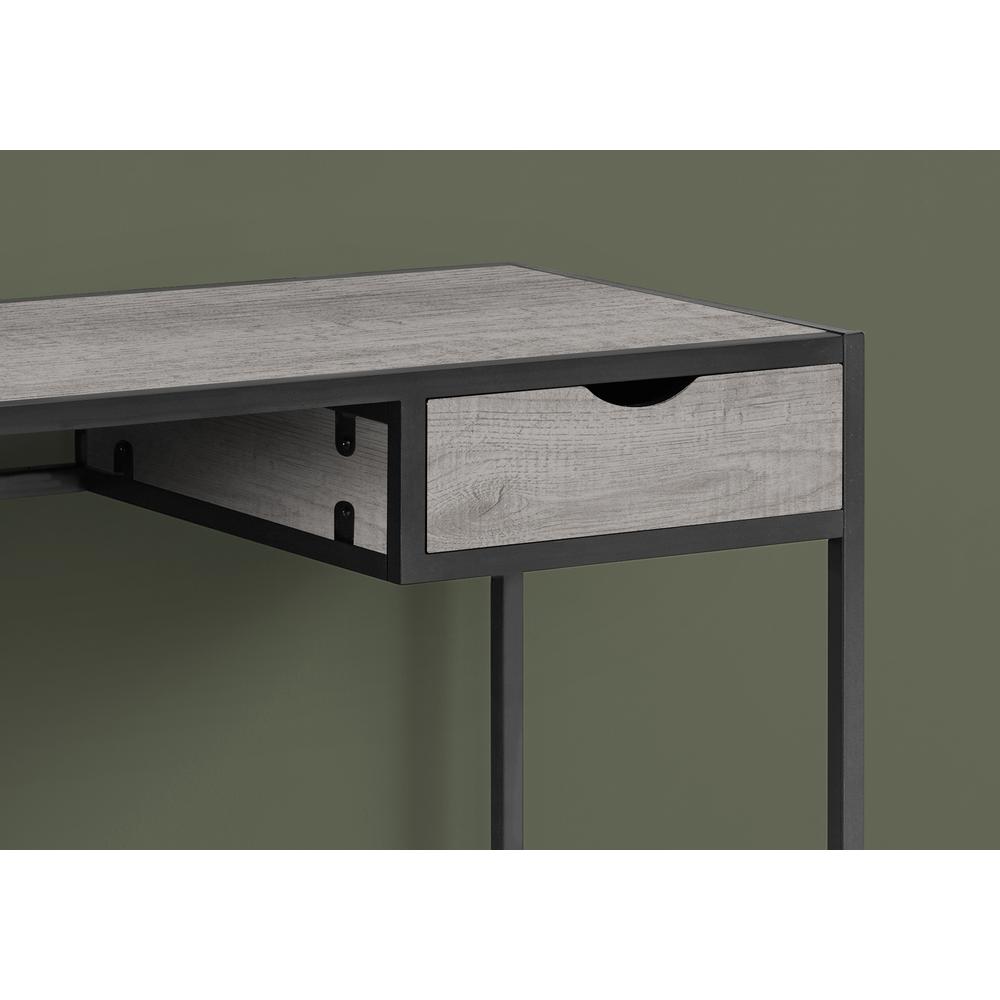 42" Grey and Dark Grey Metal Computer Desk - 376543. Picture 2