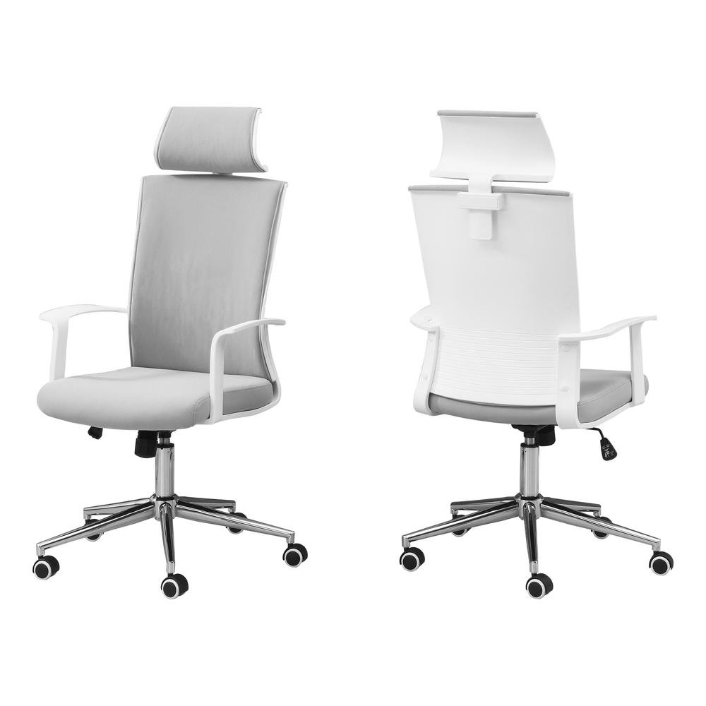 WhitewithGrey Fabric High Back Executive Office Chair - 376545. The main picture.