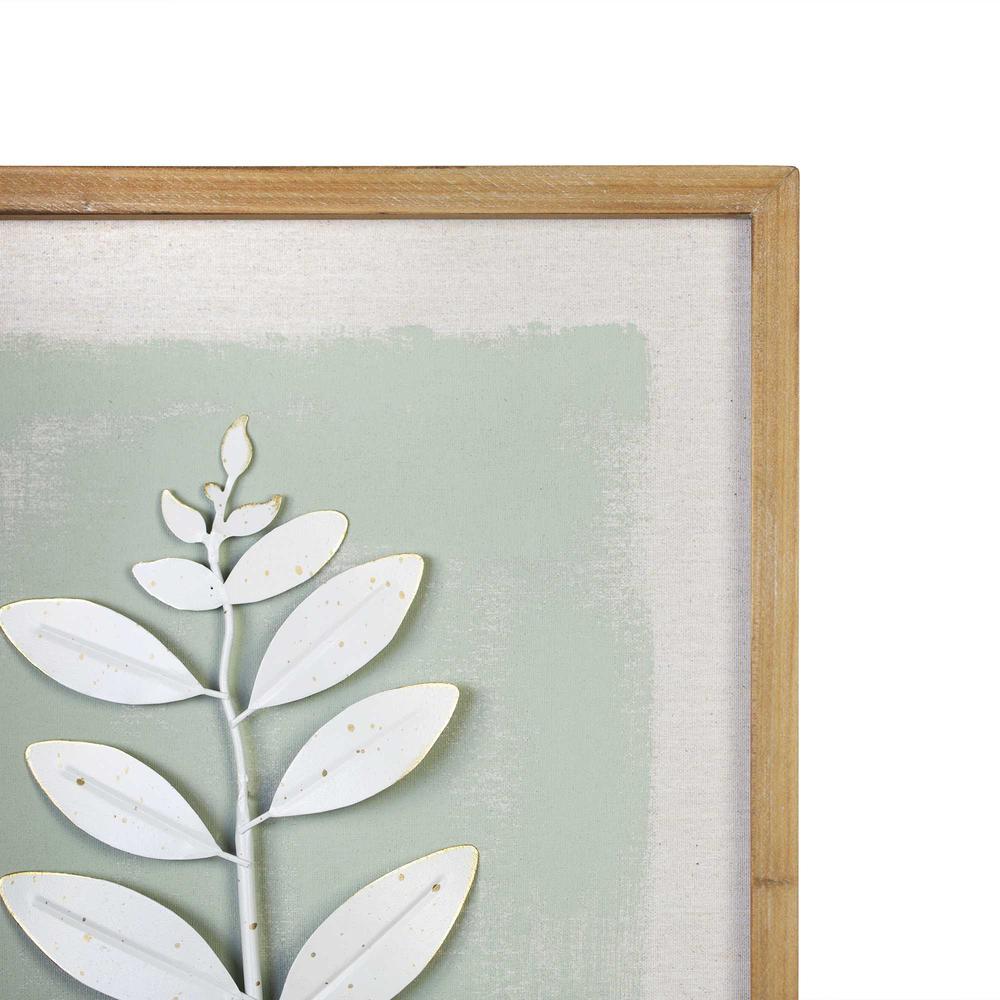 Leaf Wall Art with Ivory Distress Finish - 376571. Picture 3