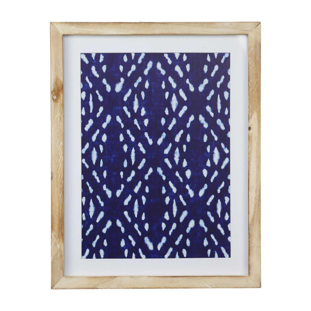 Indigo and White Print Design Framed Wall Art - 376646. The main picture.