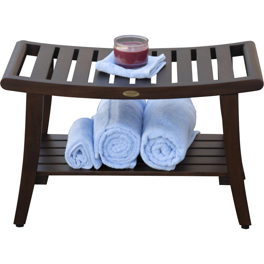 Contemporary Teak Shower Bench with Handles in Brown Finish - 376670. Picture 6