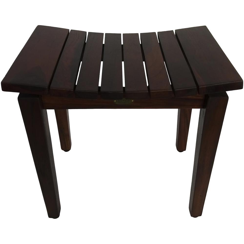 Contemporary Flared Teak Shower Stool or Bench in Brown Finish - 376679. The main picture.
