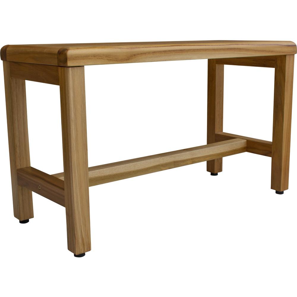 Compact Rectangular Teak Shower Outdoor Bench in Natural Finish - 376747. Picture 1