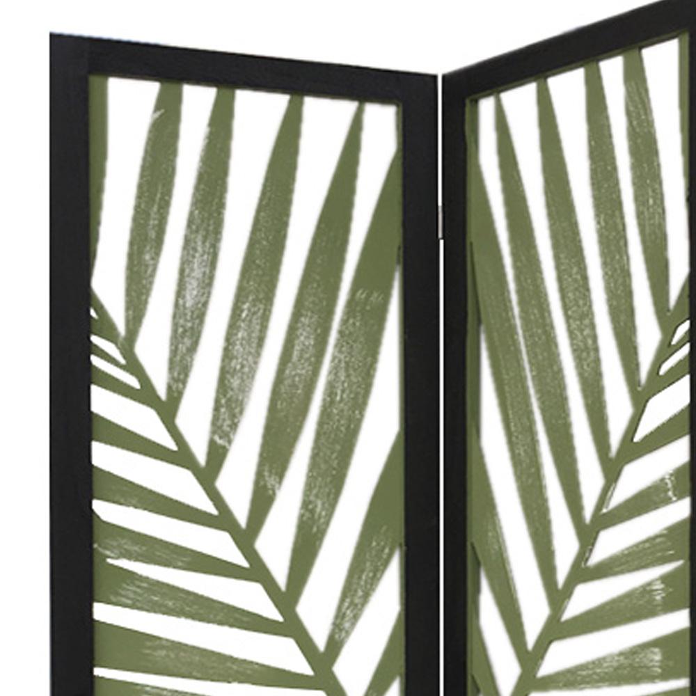 3 Panel Green Room Divider with Tropical leaf - 376793. Picture 1