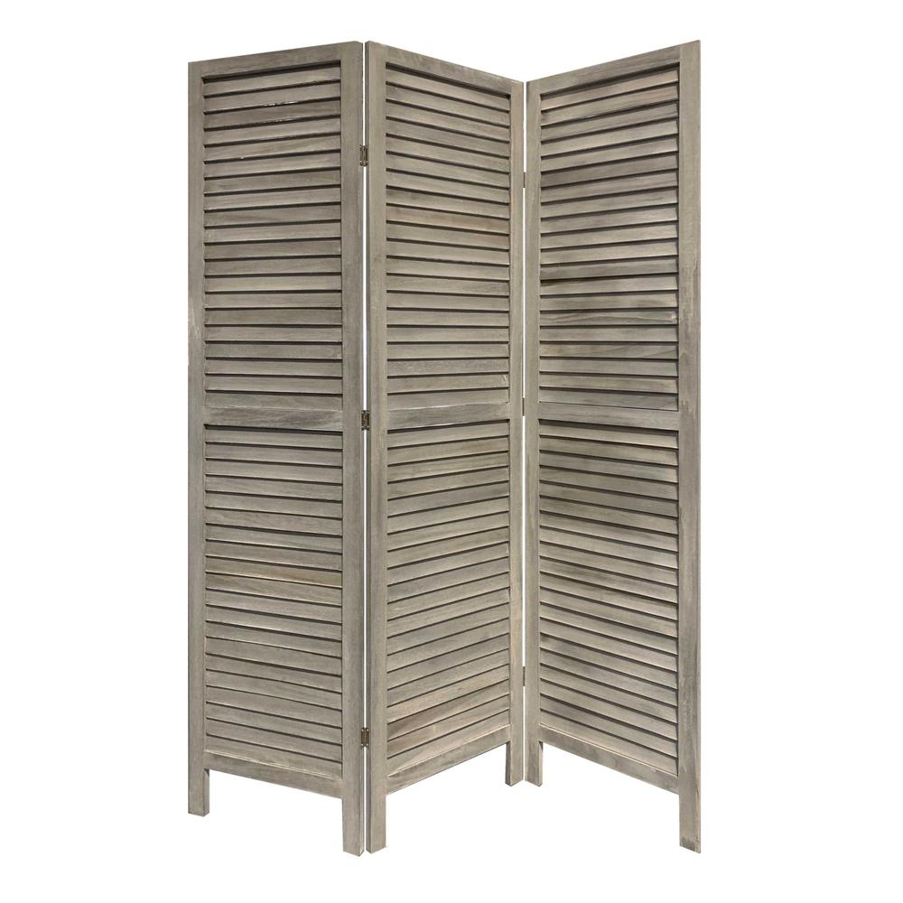 3 Panel Grey Shutter Screen Room Divider - 376804. Picture 5