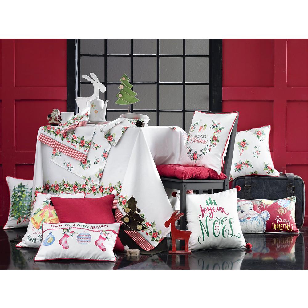 Set of 4 18" Christmas Trees Throw Pillow Cover in Multicolor - 376857. Picture 6