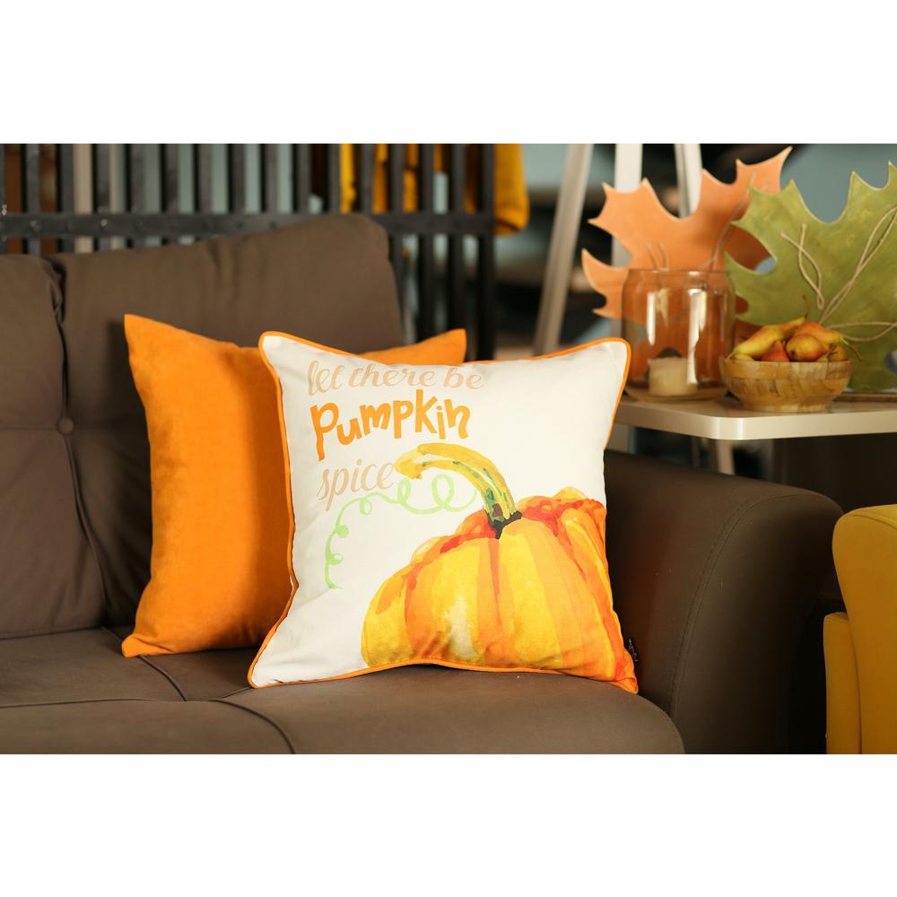 Set of 4 18" Pumpkin Pie Throw Pillow Cover in Multicolor - 376867. Picture 1