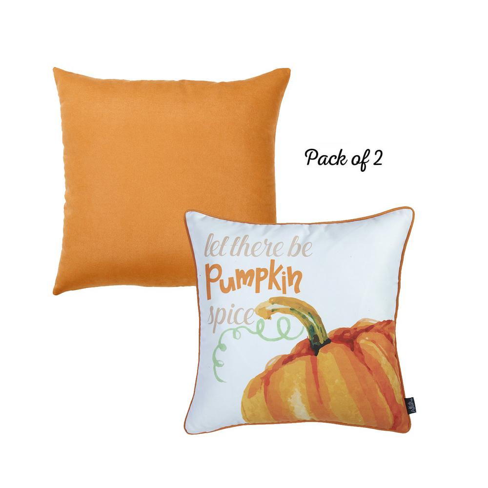 Set of 4 18" Pumpkin Pie Throw Pillow Cover in Multicolor - 376867. Picture 2