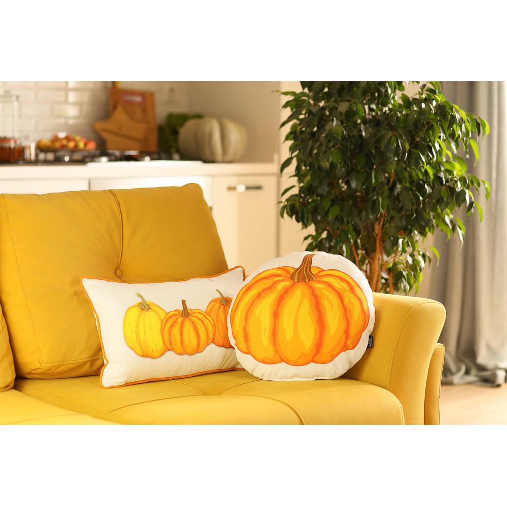 Set of 4 20" Thanksgiving Pumpkin Throw Pillow Cover in Multicolor - 376877. Picture 5