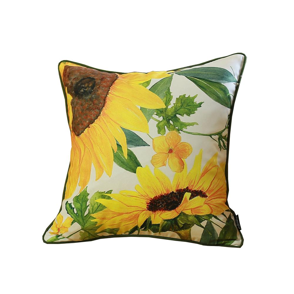 Set of 2 Square Sunflower Throw Pillow Covers - 376879. Picture 1